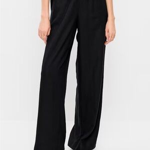Old Navy Black Wide-Leg Satin Pants